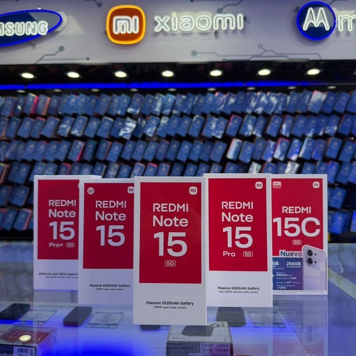 Smartphone Redmi em exposição